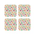 thumbnail image 1 of Lsque Turtle Flower Pattern 4" Drink Coasters Set of 4, PVC Leather Absorbent Coasters, Table Coaster Set Decorative Coffee Cup Coasters Housewarming Gift -Square, 1 of 6