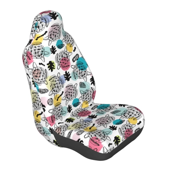 Lsque Turtle Pattern Car Seat Covers for Front Seats , Waterproof Seat Covers for Cars, Sporty Front Seat Covers,Car Seat Cover Protector Front Seats