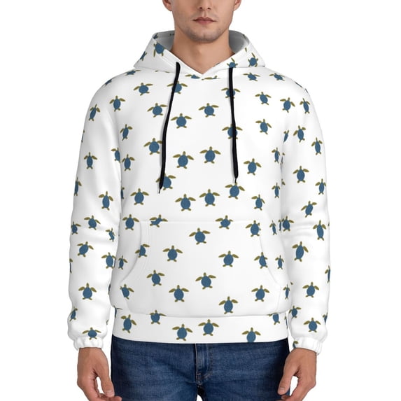 Lsque Turtle Pattern Casual Men's Hoodie,Hooded Sweatshirt with Kangaroo Pocket,Pullover Hoodie-3X-Large