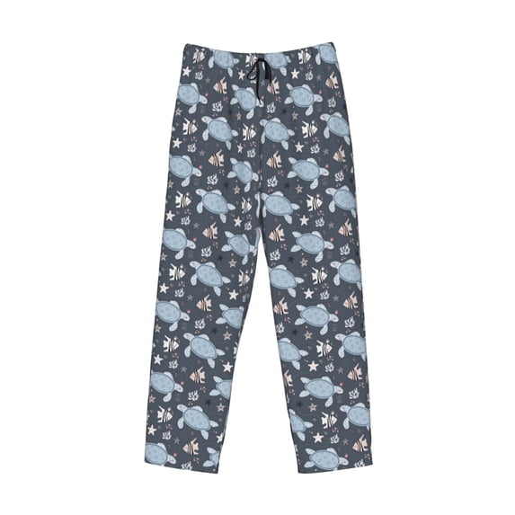 Lsque Turtle Print Men's Pajama Pants, Lounge Pant - Comfortable Home Wear,Elastic Waistband, Stylish Design-Medium