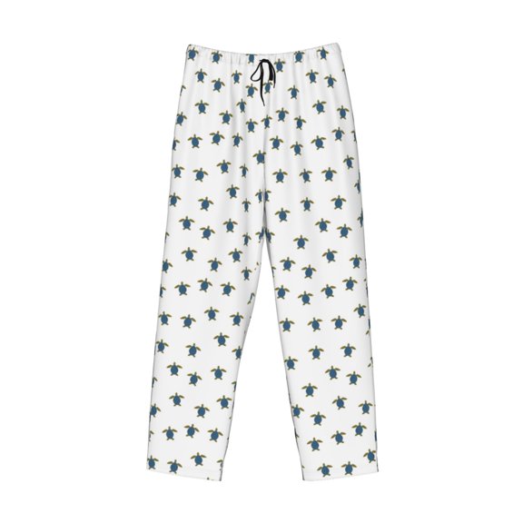 Lsque Turtle Print Men's Pajama Pants, Lounge Pant - Comfortable Home Wear,Elastic Waistband, Stylish Design-Small