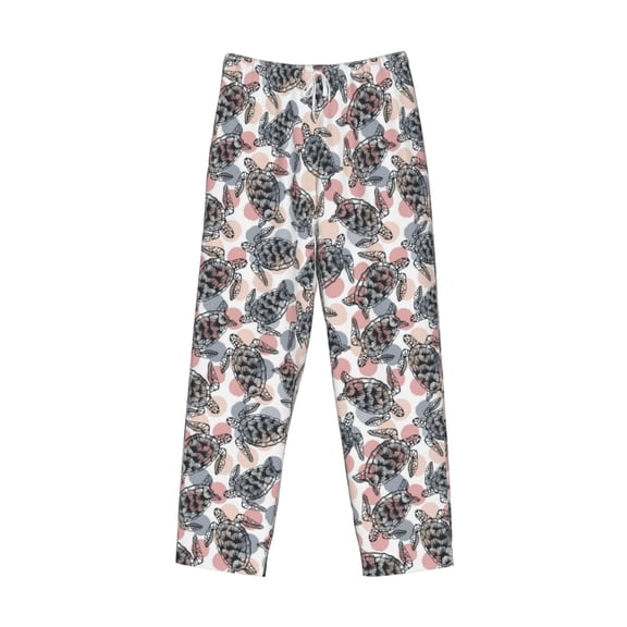 Lsque Turtle Print Men's Pajama Pants, Lounge Pant - Comfortable Home Wear,Elastic Waistband, Stylish Design-Small