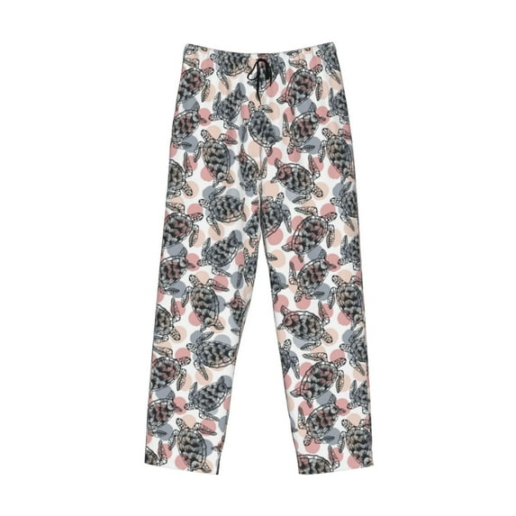 Lsque Turtle Print Men's Pajama Pants, Lounge Pant - Comfortable Home Wear,Elastic Waistband, Stylish Design-X-Large