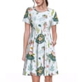 thumbnail image 1 of Lsque Turtle Print Women's Casual Dress T-Shirt Summer Short Sleeve Scoop Neck Swing Dresses, 1 of 6