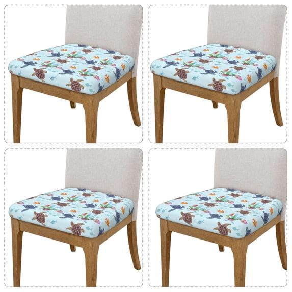 Lsque Turtle Printed Square Couch Cushion Covers, Floral Sofa Cushion Covers Replacement, Stretch Couch Covers for Couch-16.9in