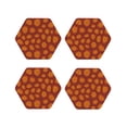 thumbnail image 1 of Lsque Turtle Shell Pattern 4" Drink Coasters Set of 4, PVC Leather Absorbent Coasters, Table Coaster Set Decorative Coffee Cup Coasters Housewarming Gift -Hexagon, 1 of 6