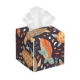 thumbnail image 1 of Lsque Turtles and Sea Plants Printed Tissue Box Cover Holder, Facial Paper Organizer Dispenser,Square with Bottom Belt, PVC Leather Decorative Organizer, 1 of 8
