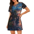 thumbnail image 1 of Lsque Twilight Canal Reflection Pattern Nightgowns for Women Sleep Shirts Short Sleeve Nightshirt Pullover Nightdress Soft Sleepwear Relaxed Fit Nightdress, 1 of 6