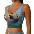 thumbnail image 1 of Lsque Two Brave Cats Are Floating On The Sea Iceberg Printed Women'S Sports Bra, Compression, Moisture Wicking, High-Impact Sports Bra For Women,Supportive sports bra-Small, 1 of 9