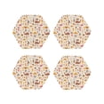 thumbnail image 1 of Lsque UAE Travel1 Pattern 4" Drink Coasters Set of 4, PVC Leather Absorbent Coasters, Table Coaster Set Decorative Coffee Cup Coasters Housewarming Gift -Hexagon, 1 of 6