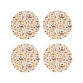 thumbnail image 1 of Lsque UAE Travel1 Pattern 4" Drink Coasters Set of 4, PVC Leather Absorbent Coasters, Table Coaster Set Decorative Coffee Cup Coasters Housewarming Gift -Round Shape, 1 of 6