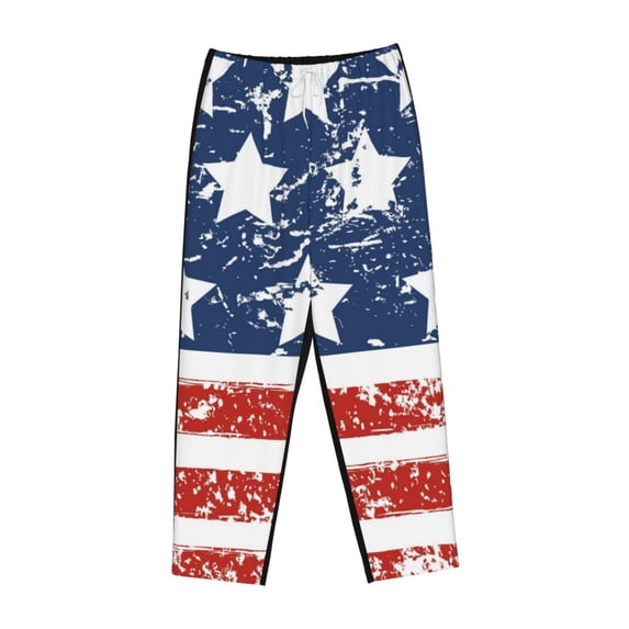Lsque USA Colors Stripes1 Print Women's Pajama Pants, Lounge Pant - Comfortable Home Wear,Elastic Waistband, Stylish Design-Small