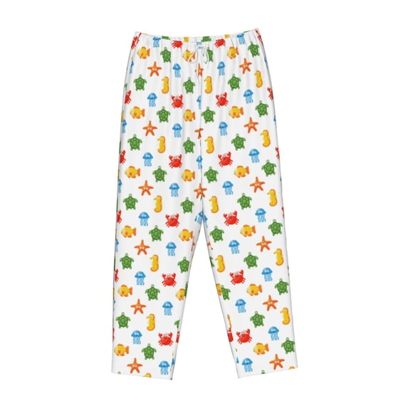 Lsque Undersea Animals Print Women's Pajama Pants, Lounge Pant - Comfortable Home Wear,Elastic Waistband, Stylish Design-X-Large