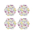 thumbnail image 1 of Lsque Undersea Seahorse Pattern 4" Drink Coasters Set of 4, PVC Leather Absorbent Coasters, Table Coaster Set Decorative Coffee Cup Coasters Housewarming Gift -Hexagon, 1 of 6