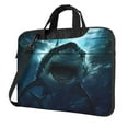 thumbnail image 1 of Lsque Undersea Shark Pattern Laptop Bag – Portable & Slim Single-Shoulder Computer Case with Adjustable Strap, Protective, Lightweight for 13”/14”/15.6” Laptops, 1 of 8