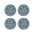 thumbnail image 1 of Lsque Underwater Animals and Flowers Pattern 4" Drink Coasters Set of 4, PVC Leather Absorbent Coasters, Table Coaster Set Decorative Coffee Cup Coasters Housewarming Gift -Round Shape, 1 of 6