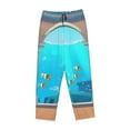 thumbnail image 1 of Lsque Underwater Aquarium Arches Print Women's Pajama Pants, Lounge Pant - Comfortable Home Wear,Elastic Waistband, Stylish Design-Small, 1 of 9