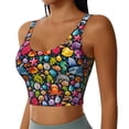 thumbnail image 1 of Lsque Underwater Diving Animals Printed Women'S Sports Bra, Compression, Moisture Wicking, High-Impact Sports Bra For Women,Supportive sports bra-XX-Large, 1 of 9