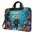 thumbnail image 1 of Lsque Underwater Diving Cat Pattern Laptop Bag – Portable & Slim Single-Shoulder Computer Case with Adjustable Strap, Protective, Lightweight for 13”/14”/15.6” Laptops, 1 of 8