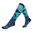 thumbnail image 1 of Lsque Underwater Turtle Dolphin Octopus Pattern Sport Compression Socks for Men & Women 15-20 mmHg Knee High Nurse Pregnant Running Medical and Travel Athletic, 1 of 6