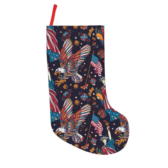 Lsque United States Of America Pattern 18 Inch Christmas Stockings, Festive Holiday Stocking for Christmas Decorations Holiday Decor
