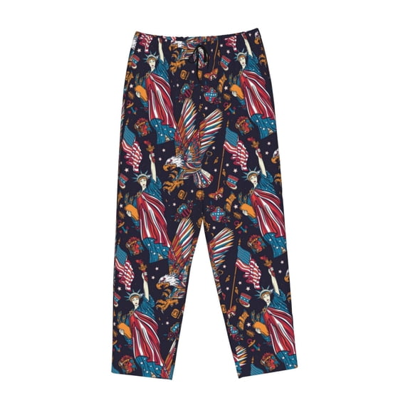 Lsque United States Of America Print Women's Pajama Pants, Lounge Pant - Comfortable Home Wear,Elastic Waistband, Stylish Design-X-Large
