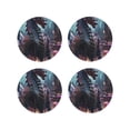thumbnail image 1 of Lsque Urban Mechanical Dragon Pattern 4" Drink Coasters Set of 4, PVC Leather Absorbent Coasters, Table Coaster Set Decorative Coffee Cup Coasters Housewarming Gift -Round Shape, 1 of 6