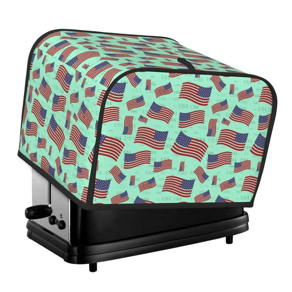 Lsque Usa Flag Print 4 Slice Toaster Cover , Kitchen Appliance Dustproof Protector , Toaster Protector Dustproof Kitchen Appliance Cover