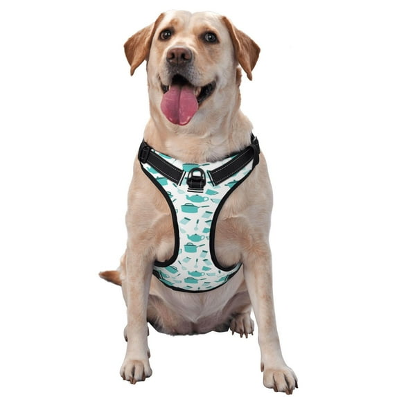 Lsque Utensiles Dog Harness, No-Pull Pet Harness with 2 Leash Clips, Adjustable Soft Padded Dog Vest with Easy Control Handle for Large Dogs-