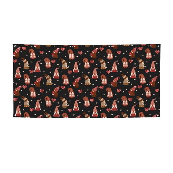 Lsque Valentine Gnome Pattern Party Banner, Festive Banner , Holiday Celebrations and Events for Carnival Birthday Party Festival Decorations-Medium