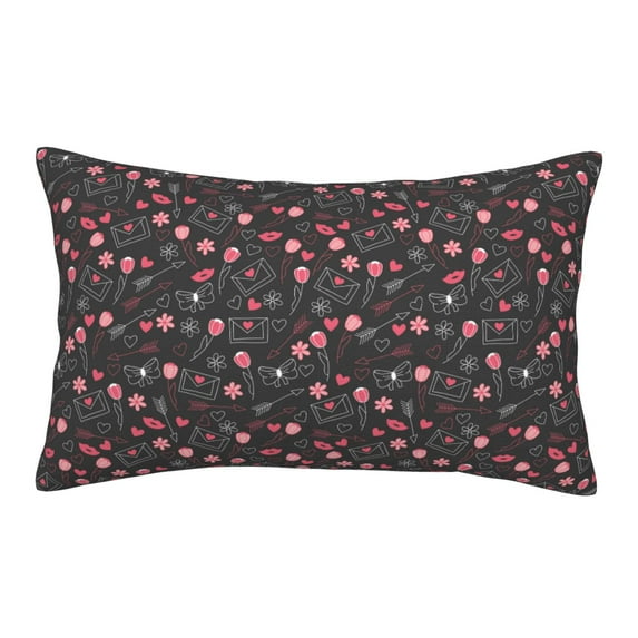 Lsque Valentine'S Day Pattern Pillow Case – Soft & Cozy Throw Pillow Cover, Hypoallergenic Cushion Case for Sleeping Women with Envelope Closure-20"x30"