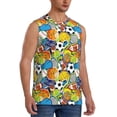 thumbnail image 1 of Lsque Various Balls Print Men's Cotton Blend Sleeveless Muscle Shirts (S-3XL)- Moisture Wicking, Odor Protection, UPF 30+,Small, 1 of 1