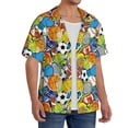 thumbnail image 1 of Lsque Various Balls print Men's Cuban Collar Short Sleeve Shirt Summer Beachwear Casual Button Down Fashionable Vacation Leisure Shirt-Small, 1 of 7