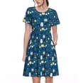 thumbnail image 1 of Lsque Various Lights Print Women's Casual Dress T-Shirt Summer Short Sleeve Scoop Neck Swing Dresses, 1 of 6