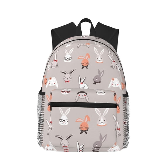 Lsque Various Rabbits Classic Casual Backpack - Large Capacity Water-Resistant Backpack for School, Work, Travel, and Outdoor Activities