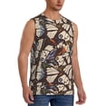 thumbnail image 1 of Lsque Vector Butterflies Print Men's Cotton Blend Sleeveless Muscle Shirts (S-3XL)- Moisture Wicking, Odor Protection, UPF 30+,Small, 1 of 8