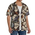 thumbnail image 1 of Lsque Vector Butterflies print Men's Cuban Collar Short Sleeve Shirt Summer Beachwear Casual Button Down Fashionable Vacation Leisure Shirt-4X-Large, 1 of 7