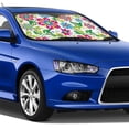 thumbnail image 1 of Lsque Vector Mexican Otomi Style Bright Car Windshield Sun Shade | Accordion Folding Style Auto Shade for Car Truck SUV Van | Blocks UV Rays Sun Visor Protector | Medium, 1 of 7