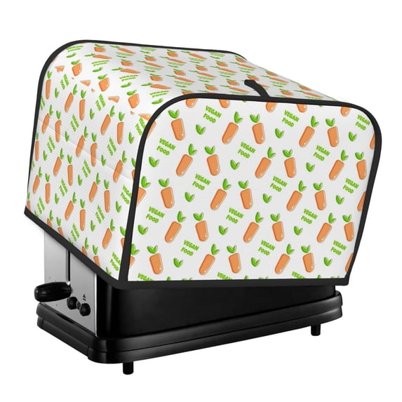 Lsque Vegan Fruit Carrot Print 4 Slice Toaster Cover , Kitchen Appliance Dustproof Protector , Toaster Protector Dustproof Kitchen Appliance Cover