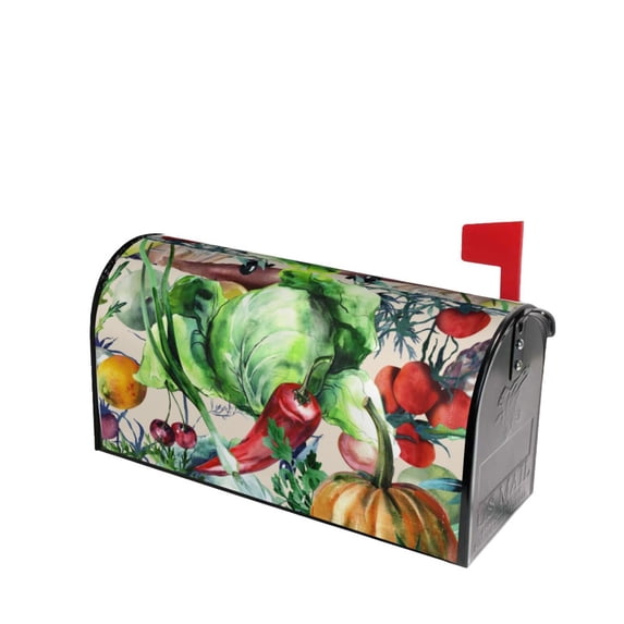 Lsque Vegan1 Mailbox Cover Standard Size ,Magnetic Mailbox Covers Post Wraps Letter Box Cover -21x18 in