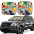thumbnail image 1 of Lsque Vegetable 2 PCS Windshield Sun Shade | CarFoldable Window Covers | Car Accessories Reflect UV for Universal Cars SUV Truck | Small, 1 of 7