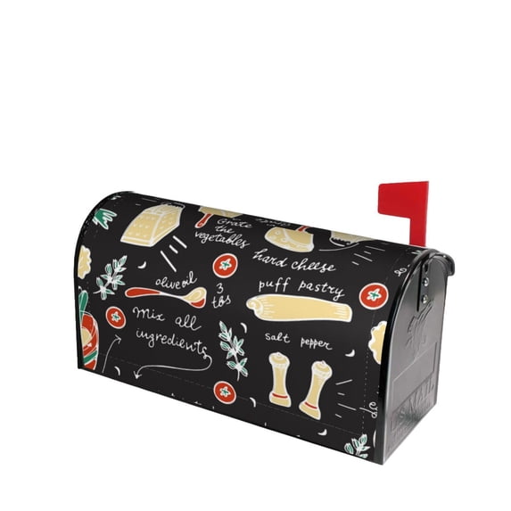 Lsque Vegetable Quiche Mailbox Cover Standard Size ,Magnetic Mailbox Covers Post Wraps Letter Box Cover -25.5x21 in
