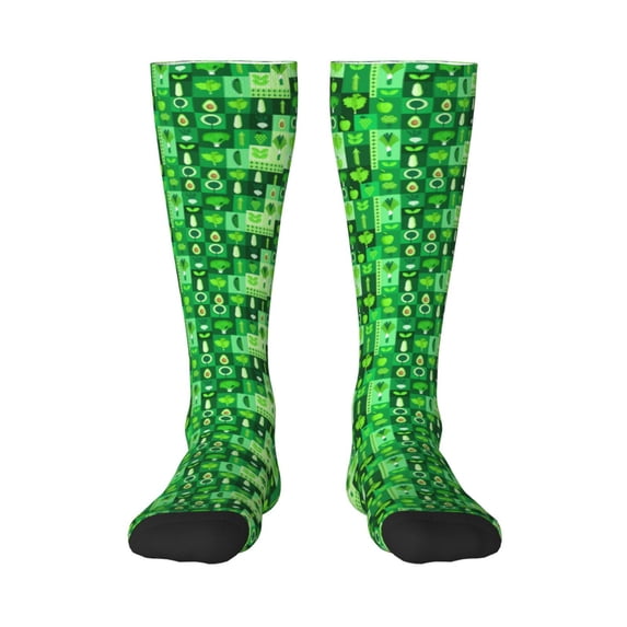 Lsque Vegetables Printed Crew Socks Men's Women's LightWeight Thin Casual Calf Socks ,Knee High Socks,Cotton Socks