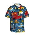 thumbnail image 1 of Lsque Vehicles Cartoon with Funny Drivers pattern Hawaiian Shirt for Men, Unisex Summer Beach Casual Short Sleeve Button Down Shirts-Small, 1 of 9