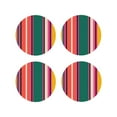 thumbnail image 1 of Lsque Vertical Stripes Pattern 4" Drink Coasters Set of 4, PVC Leather Absorbent Coasters, Table Coaster Set Decorative Coffee Cup Coasters Housewarming Gift -Round Shape, 1 of 6