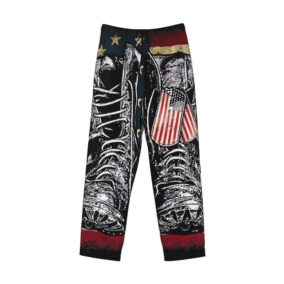 Lsque Veterans Day1 Print Men's Pajama Pants, Lounge Pant - Comfortable Home Wear,Elastic Waistband, Stylish Design-Medium