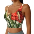 thumbnail image 1 of Lsque Vibrant Amaryllis Flowers Printed Women'S Sports Bra, Compression, Moisture Wicking, High-Impact Sports Bra For Women,Supportive sports bra-XX-Large, 1 of 9