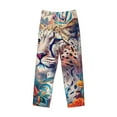thumbnail image 1 of Lsque Vibrant Leopard In Flowers Print Men's Pajama Pants, Lounge Pant - Comfortable Home Wear,Elastic Waistband, Stylish Design-Small, 1 of 9