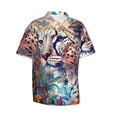 thumbnail image 1 of Lsque Vibrant Leopard In Flowers pattern Hawaiian Shirt for Men, Unisex Summer Beach Casual Short Sleeve Button Down Shirts-X-Large, 1 of 9