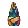 thumbnail image 1 of Lsque Vibrant Rainbow Butterfly A Pattern Cross Chest Bag Diagonally – Premium Durable Front Chest Sling with Adjustable Padded Strap, High-Capacity Storage, 1 of 6